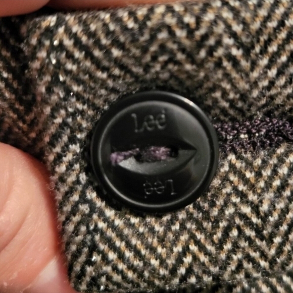 Lee Regular Fit Straight Leg Mid Rise Brown Tweed Creased Dress Pants Size 14 - Picture 8 of 11